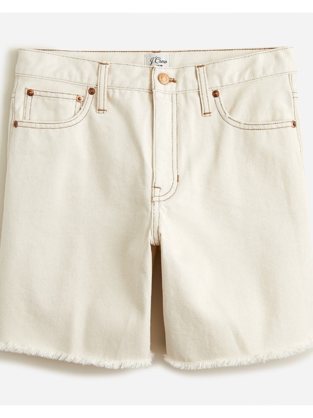 J Crew Women's Ecru Midlength Denim Shorts Size 29 Style BF400
